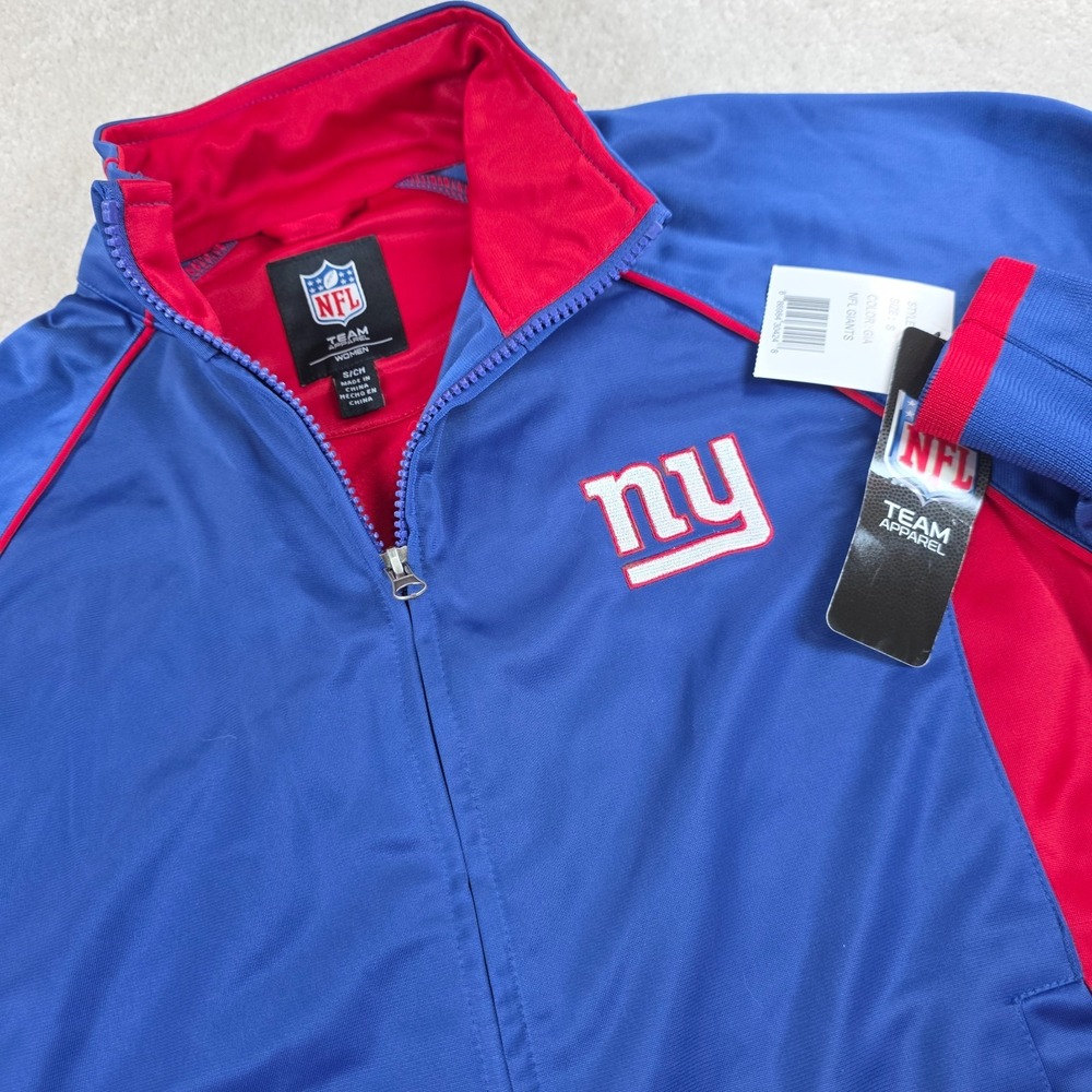 NFL Team Apparel Track Jacket Womens S Royal Blue New York Giants NFL Logo NWT